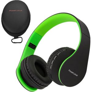 PowerLocus - P1 - Bluetooth Koptelefoon - Zwart/Groen - Draadloos - Over Ear