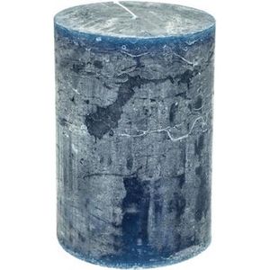 Stompkaars - donker blauw - 10x15cm - parafine - set van 2