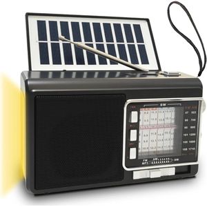 Draagbare radio met zonnepaneel en 1200 mAh batterij voor outdoor activiteiten