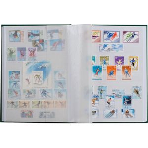 Postzegelinsteekalbum Basic W 16 witte bladzijden - zwarte kaft