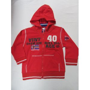 dirkje , jongens , gilet , rood , met rits en kap , competition, 5 jaar 110
