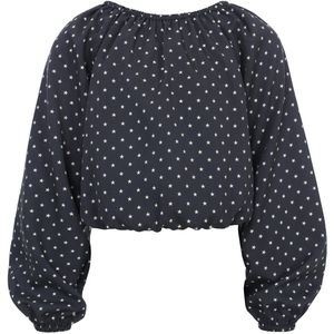 LOOXS 10sixteen 2601-5115-608 Meisjes Blouse - Maat 122/128 - antraciet dessin van 100% Polyester