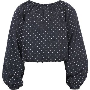 LOOXS 10sixteen 2601-5115-608 Meisjes Blouse - Maat 122/128 - antraciet dessin van 100% Polyester