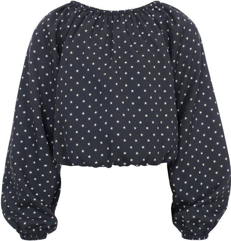 LOOXS 10sixteen 2601-5115-608 Meisjes Blouse - Maat 122/128 - antraciet dessin van 100% Polyester