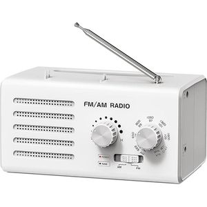 Noodradio - Solar Opwindbaar - Solar powerbank - Zonneenergie - Survival Noodpakket - Zaklamp Oplaadbaar - AM/FM - Noodrantsoen - Wit