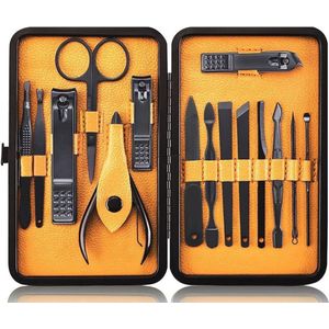 Professionele Manicure Nagelset met 15 Stuks - Roestvrijstalen Nagelverzorgingsset voor Thuis en Reizen
