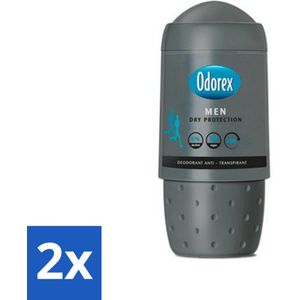 2 x Odorex Deodorant Roller For Men Dry Protection 50 ml - Anti-transpirant - Deodorant - Mannen - Droogte - Zweet