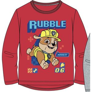 Paw Patrol t-shirt - rood - Maat 128 / 8 jaar