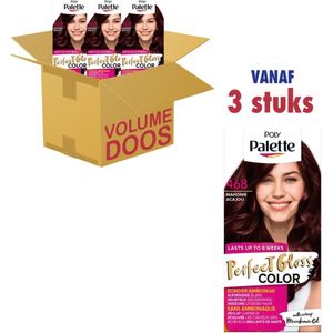 Poly Palette - Perfect Gloss - 468 Subtiel Mahonie - Semi-permanente haarverf - Haarkleuring - 3 stuks