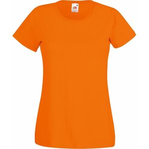 Fruit Of The Loom Dames / Vrouwen Damens-Fit Valueweight T-shirt met korte mouwen (Oranje)