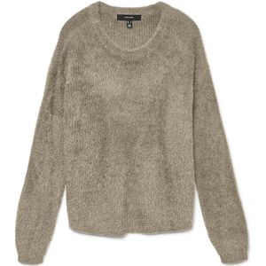 Vero Moda - Vmpuff LS O-neck Pullover - Taupe - Dames Trui