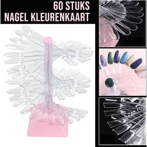 LaGloss® 60st Spiraal NagelKleurenkaart Roze - Vierkant - Waaier - Voor Manicure & Nagelstyling