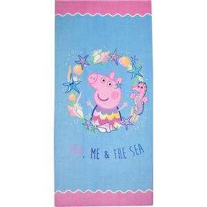 Nickelodeon Strandlaken Peppa Pig 140 Cm Katoen Lichtblauw/roze