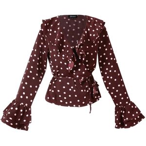 Blouse met stippen - nieuwe collectie - herfst/winter - dames - karmozijnrood - maat M