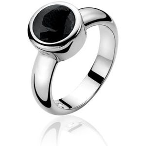 ZINZI zilveren ring zwart ZIR050Z