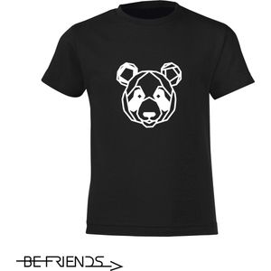 Be Friends T-Shirt - Panda - Kinderen - Zwart - Maat 2 jaar