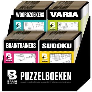 Display Brainbooster puzzelboeken 4 x 8 ex.