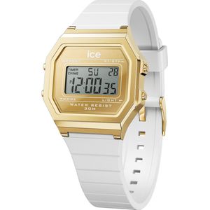 Ice Watch ICE digit retro - Metal gold mirror - White 022733 Horloge - Siliconen - Wit - Ø 33 mm