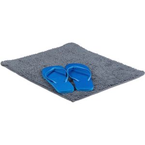 relaxdays badmat, verschillende maten, ook voor vloerverwarming, wasbaar, grijs 40x50cm