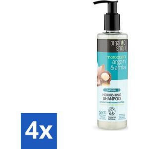 Organic Shop - Natural Nourishing Shampoo - Argan Hair & Amla - Herstellend en Voedend - 280 ml - Voordeelverpakking - 4 stuks