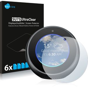 Savvies - Screenprotector voor Amazon Echo Spot - Folie Beschermfolie transparant (6 Stuks)