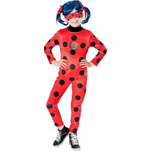 Rubies - Ladybug Kostuum - Miraculous Ladybug Premium Kind - Meisje - Rood - Maat 104 - Carnavalskleding - Verkleedkleding