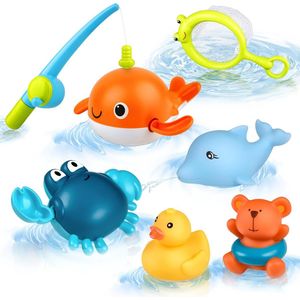 S&Dshopline® Montessori Badspeelgoed, opwindbaar badspeelgoed, magnetisch visspel, badspeelgoed, drijvend zwembad, badspeelgoed, voor peuters, jongens en meisjes