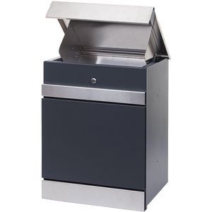 Pakketbox MCW-K41, pakketbox pakketcompartiment pakketpost brievenbus, metaal ~ roestvrij staal gegalvaniseerd antraciet