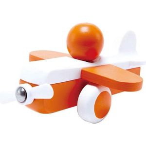 Houten speelgoed vliegtuig oranje
