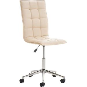 Bureaustoel - Stoel - Design - In hoogte verstelbaar - Kunstleer - Crème - 57x57x106 cm