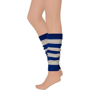 Apollo - Beenwarmer feest - Kobalt Blauw/Wit - Unisex - 100% Polyacryl