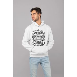 2004 Jaar Wit Hodie - Maat M - Vintage Aged To Perfection - Verjaardagscadeau - Limited Edition