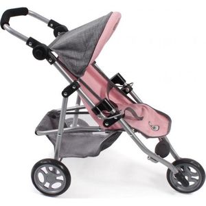 Poppen buggy - Jogging model - Lola - Licht roze / roze