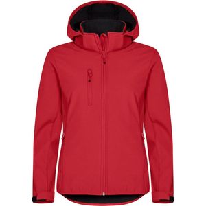 Clique Softshell jas met Capuchon Basic Dames - Rood - Maat XS/34