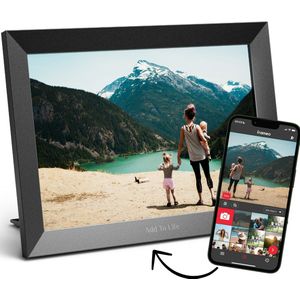 Digitale fotolijst 10,1 inch - Frameo app en wifi – Touchscreen - Video weergaven - Fotokader – Fotolijsten - Digitaal fotolijstje – 16GB - Add To Life