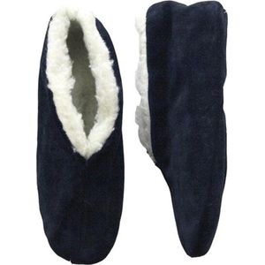 Echte suede Spaanse sloffen dames - Navy - Maat 39