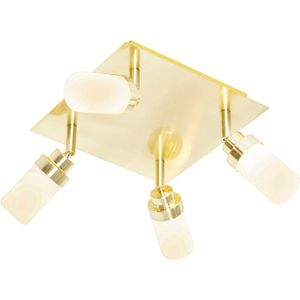 QAZQA japie - Moderne Wandlamp voor badkamer - 4 lichts - L 22 cm - Goud/messing -