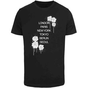 Mister Tee - City Roses Heren T-shirt - XS - Zwart