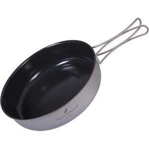 Non-Stick Pan met Opvouwbare Handvat en Keramische Coating voor Camping - Titanium Koekenpan voor BBQ, Picknick en Wandelen