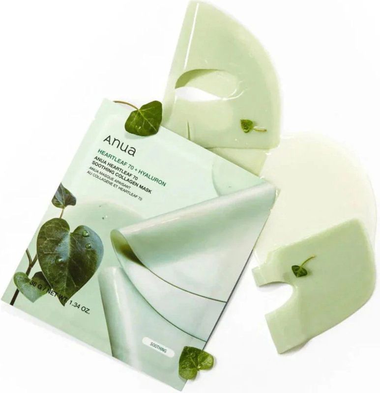 Anua - Heartleaf 70 Soothing Collagen Mask - Gezichtsmasker - 4 Stuks