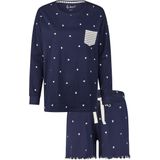 By Louise - Dames Pyjama Lounge Set - Donker - Hartjes