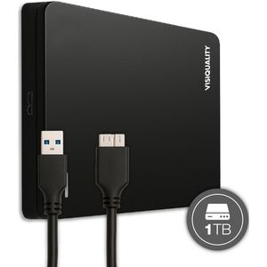 VisiQuality High-Speed Externe Harde Schijf 1 TB - Draagbare Harde Schijf USB 3.0 - Voor Windows & Mac - Compact - Met handleiding - Zwart