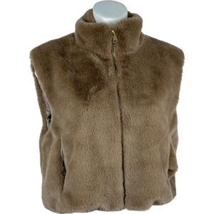 Luxe Dames Faux Fur Bontjas – Warm en Zacht - Beschikbaar in 4 stijlvolle kleuren met zijzakken - One Size - Taupe