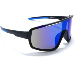 Tourmalet Noir Blue- Matt Zwart Sportbril met UV400 Bescherming - Unisex & Universeel - Sportbril - Zonnebril voor Heren en Dames - Fietsaccessoires