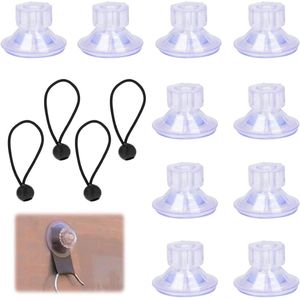 10PCS Caravan Canopy Limpets Suction Cups Van Side Fix Pads Kit with 4PCS Bungee Cords - Multifunctional Hanging Organizer