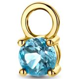 14K Geelgoud - Oorringhanger - Blauw Topaas - Per Stuk