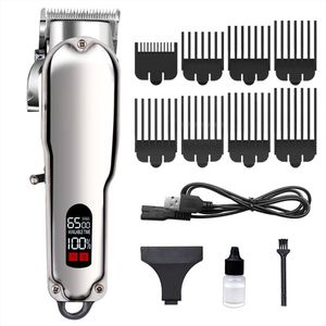 Pro Hair Clipper Set – RVS Blade & Draadloos – Professionele Baard- & Haartrimmer – USB Oplaadbaar met LCD – Verstelbare Kapslengte – Voor Heren – Zwart – Compact – 1 Stuk