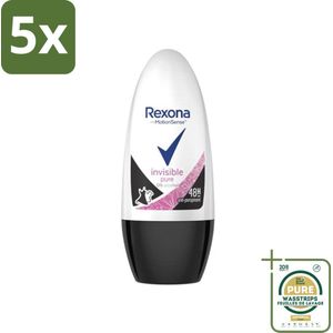 5 x Rexona - Invisible Pure - Deo Roller - Anti-transpirant - Anti-perspirant - 50 ml - Grootverpakking - Anti-transpirant - Deodorant - Anti-perspirant - Deo Roller - 48 Uur Bescherming