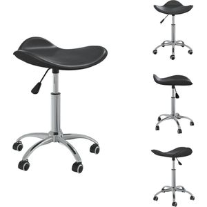 vidaXL Kantoorstoel - Kunstleer - Verstelbare hoogte - 360 graden draaibaar - Zwart - 44 x 44 x (46-57) cm - Max - 110 kg - Montage vereist - Bureaustoel