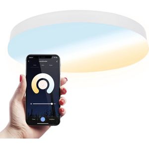 Lumi - 16W Slimme plafondlamp badkamer wit - IP54 waterdicht - Smart Home WiFi + BLE - 2700K-6500K White Ambiance - Ø30 cm